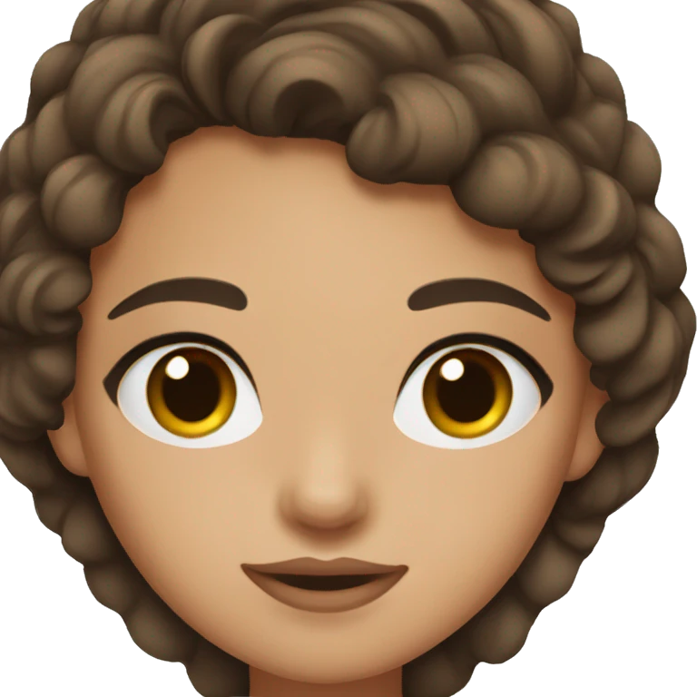 Girl with brown hair and brow eyes with eyeliner  emoji
