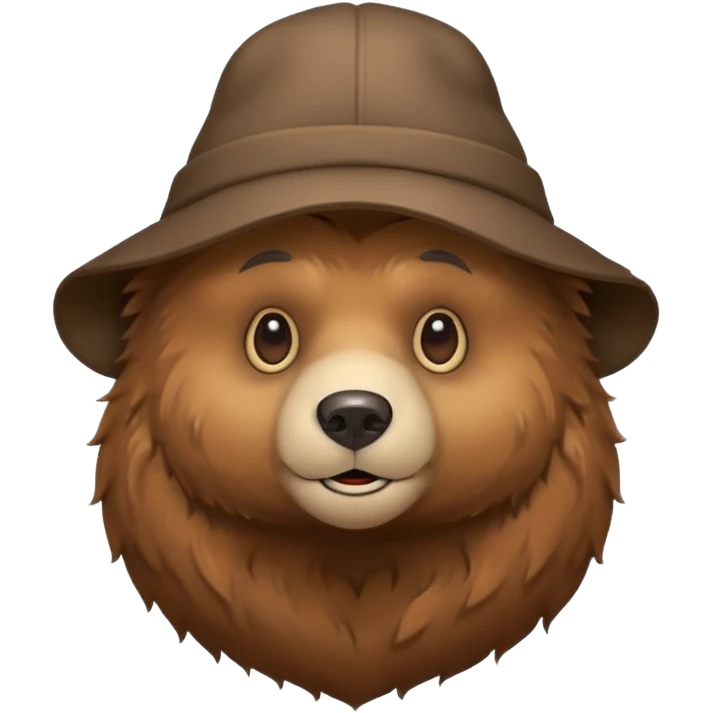 bear with hat cover full head emoji