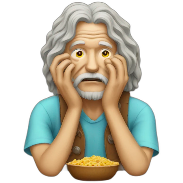Old hippie eating his own head emoji
