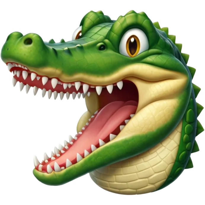 an alligator opening its mouth in a dentist's office emoji