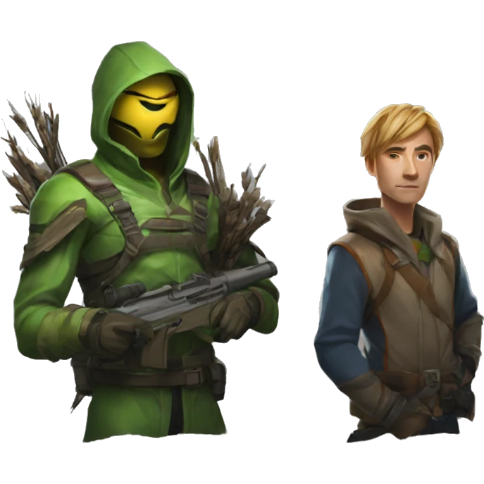 Sniper from dota and nature prophete from dota behind emoji