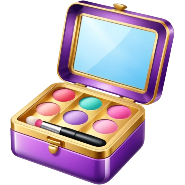 five cosmetic products in jewel box emoji