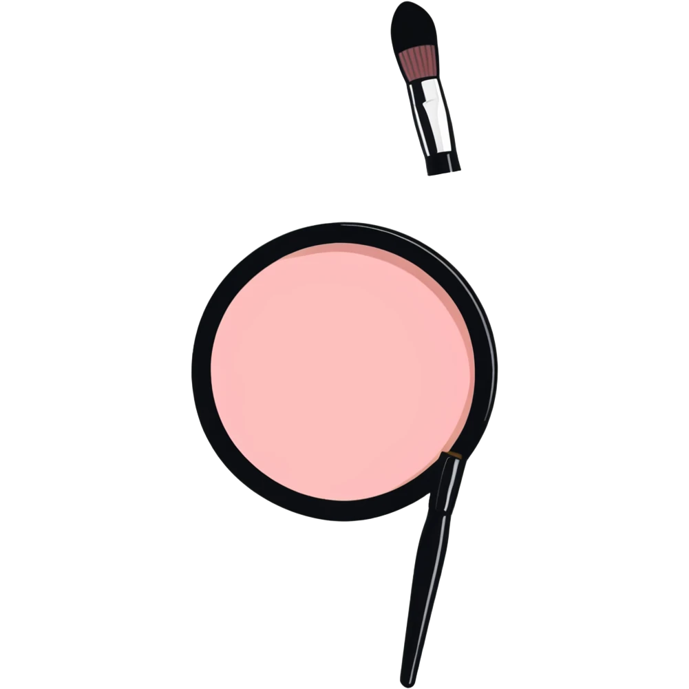 Makeup brush with pink blush powder emoji