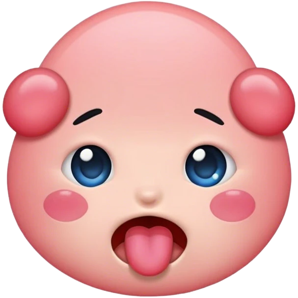 Sticking tongue out while blushing emoji