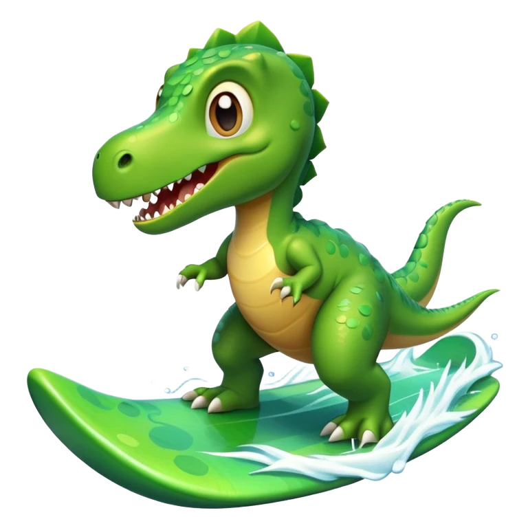 Dinosaurio surfeando emoji
