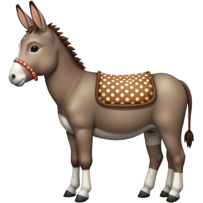 polka dots donkey full body emoji