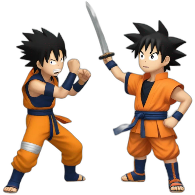 naruto fighting with goku emoji
