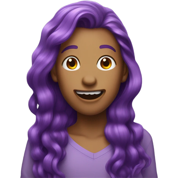 person with purple hair sticking their tongue  emoji