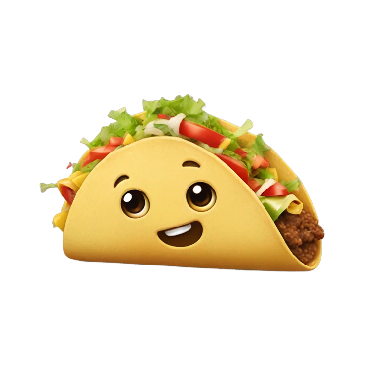 A taco eating a taco emoji