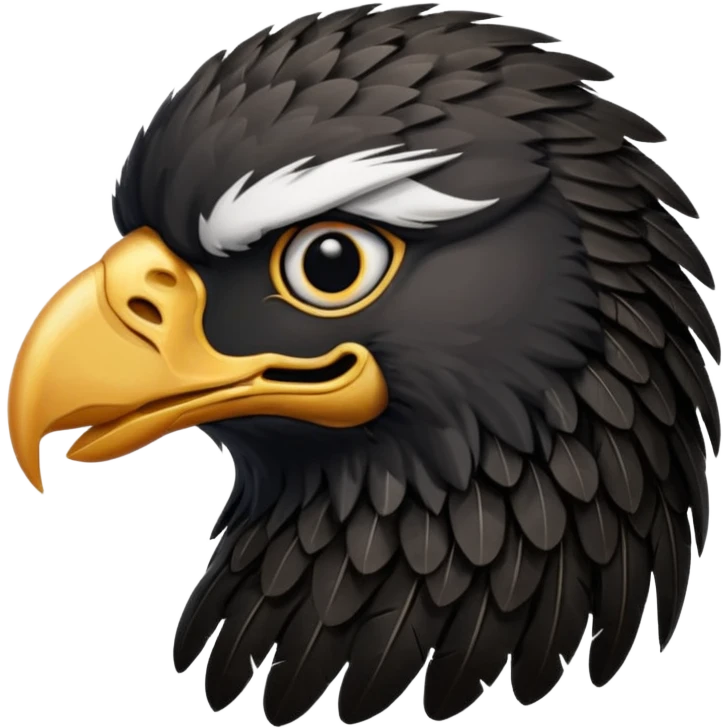 Black eagle head straight towards me emoji