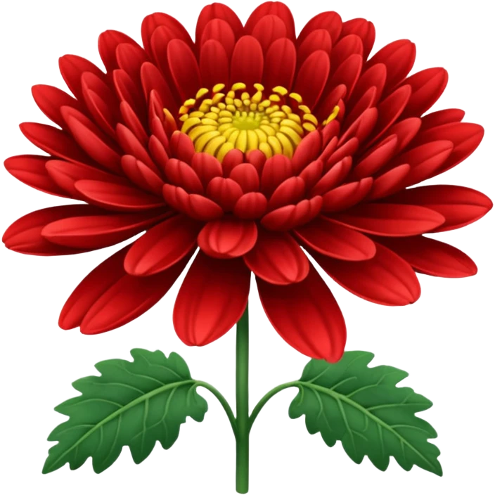 chrysanthemum flower full red emoji