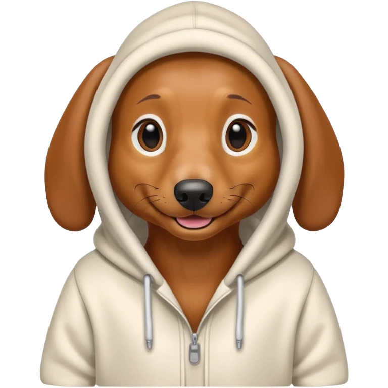 Wiener dog Wearing a hoodie￼ emoji