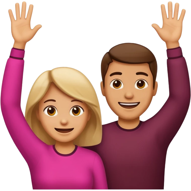 Mom and dad emoji throwing their hands up like they don't know emoji