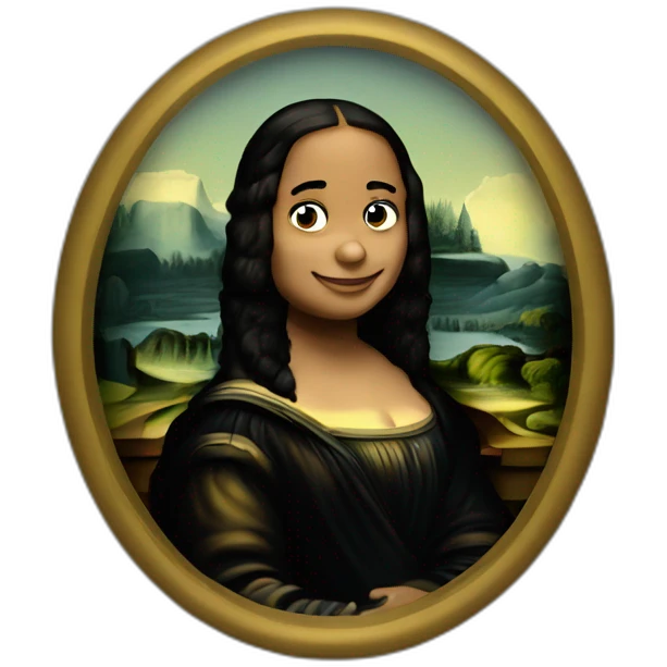 A boy Mona lisa emoji