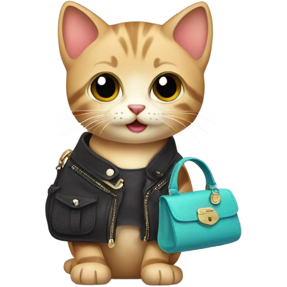 Kitten with purse  emoji