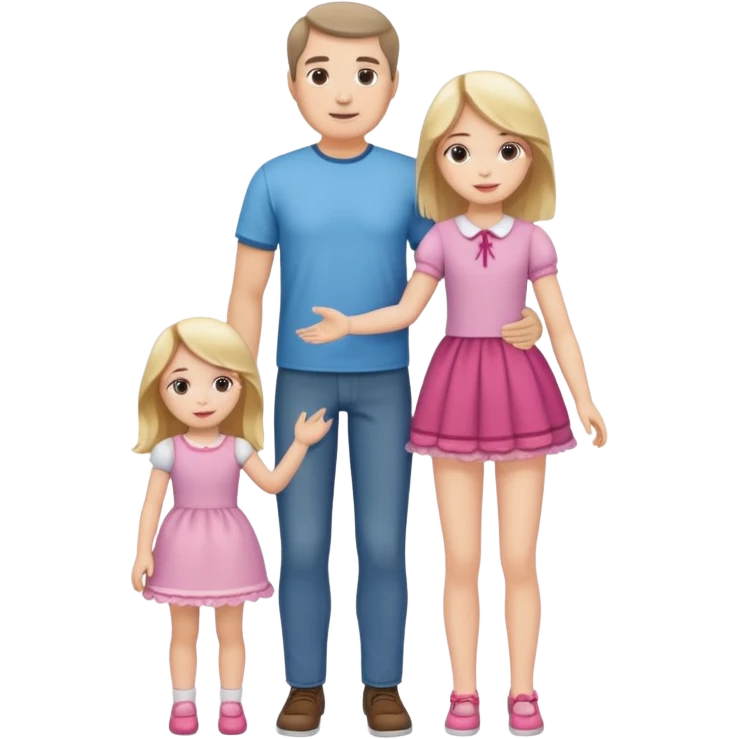 father and daughter playing doll full body emoji