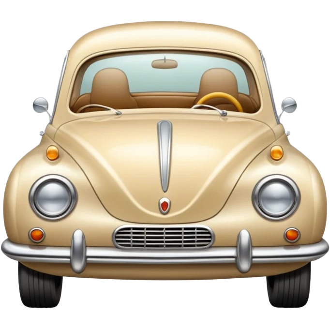 Beige creamy retro long car emoji