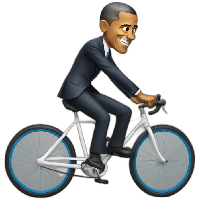 Obama riding bicycle emoji