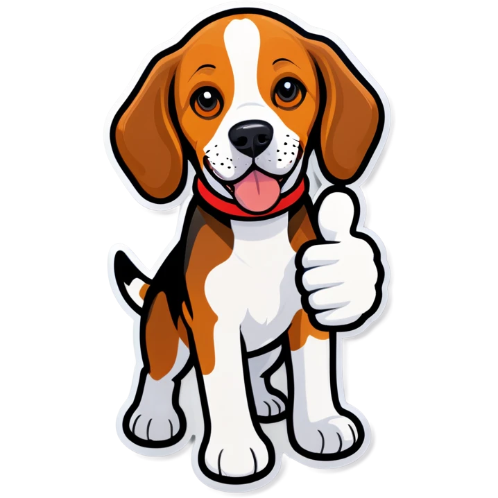 Beagle giving thumbs up emoji