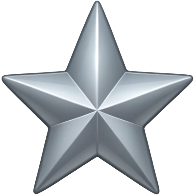 glitter gray star y2k 3d icon emoji