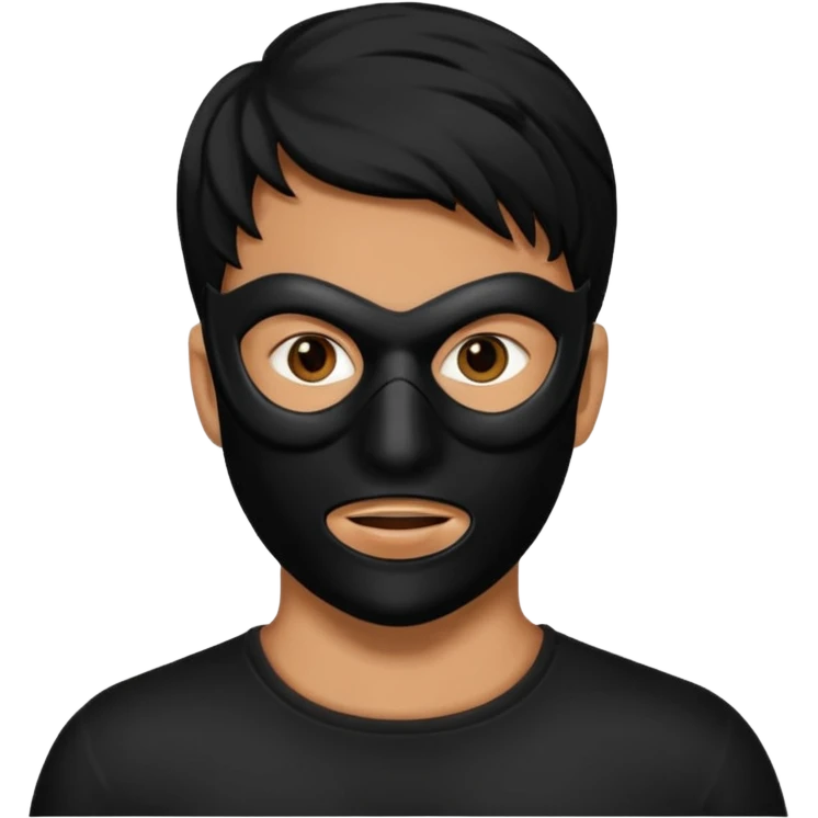 a man with a black mask on his full face  emoji