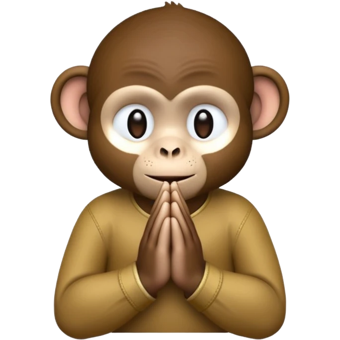 Dark monkey emoji prayer hands emoji