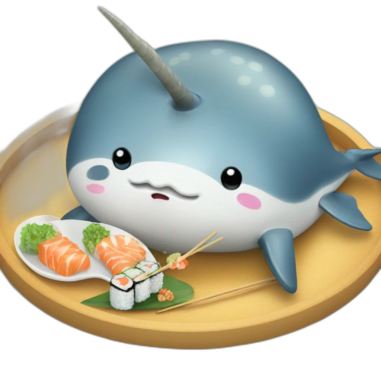 narwhal eating sushi emoji