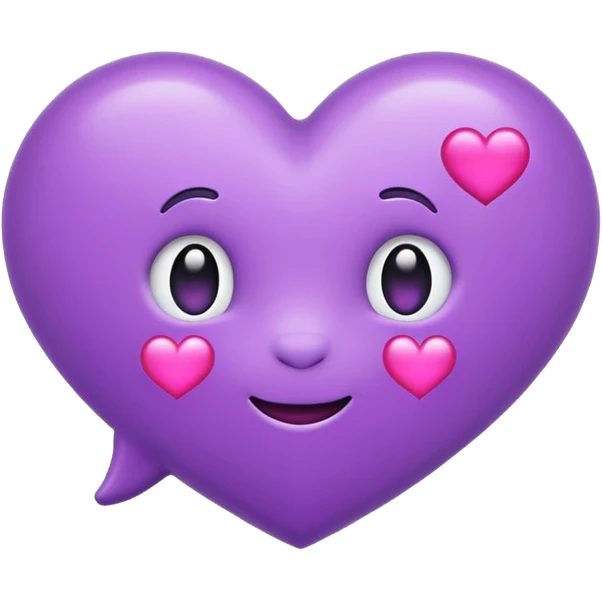 chat bubble emoji with a purple heart inside of it emoji