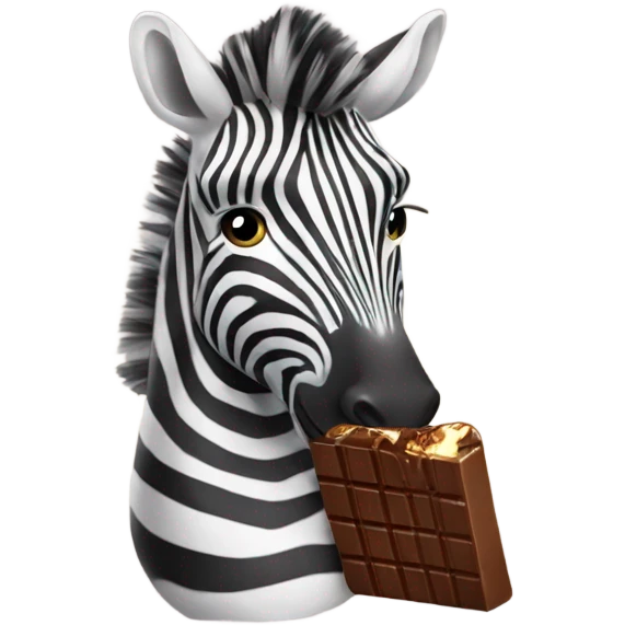 zebra eating a chocolate bar emoji