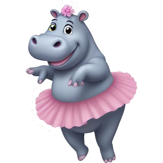 ballerina hippo emoji