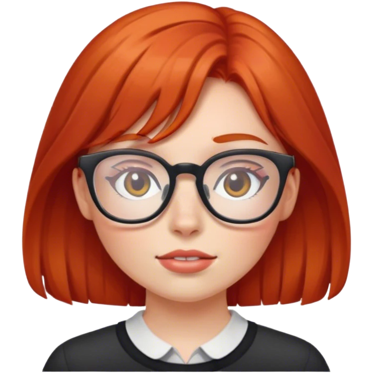 red head girl with glasses emoji