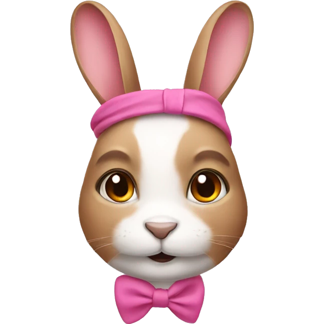 A rabbit wearing pink headband emoji