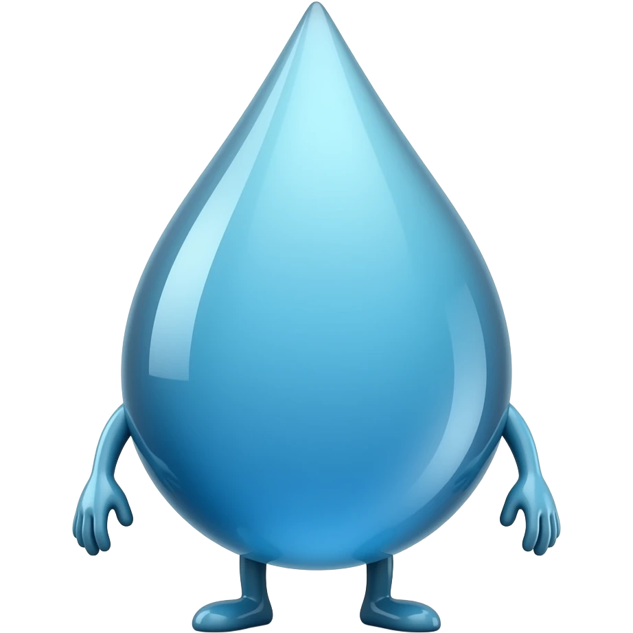 Water drop legs without arms emoji