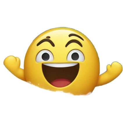 Wave with a face emoji