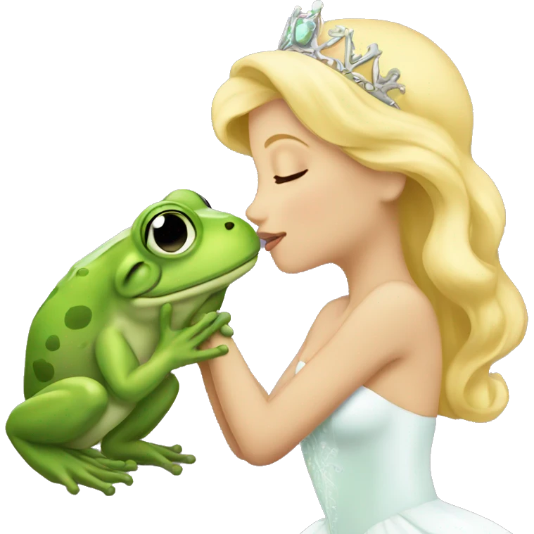 White Princess kissing frog emoji