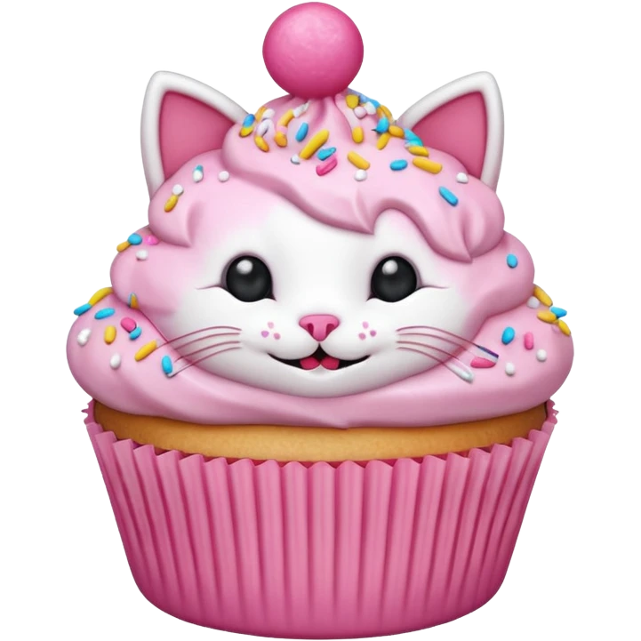 cat cupcake pink funny emoji