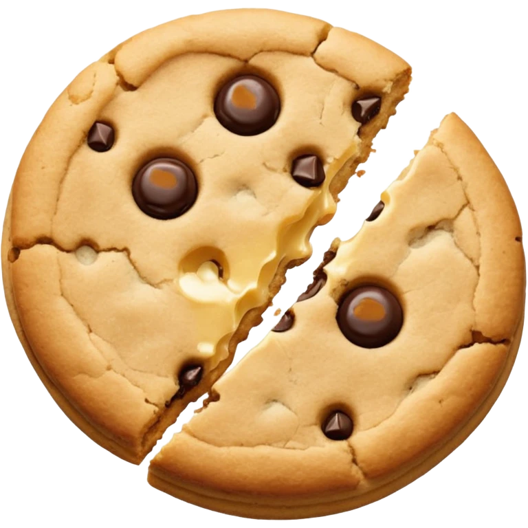 A pair of plain cookies, one of them with a bite taken out. emoji