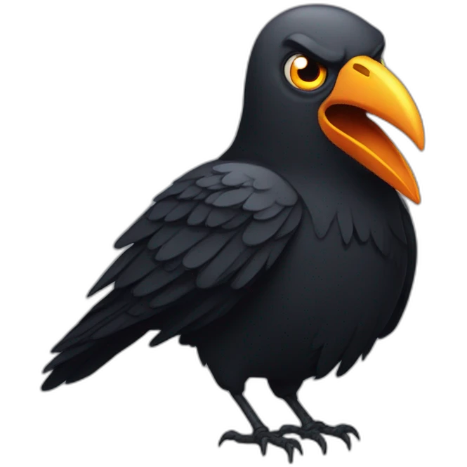 crow-with-fire-in-its-eyes emoji