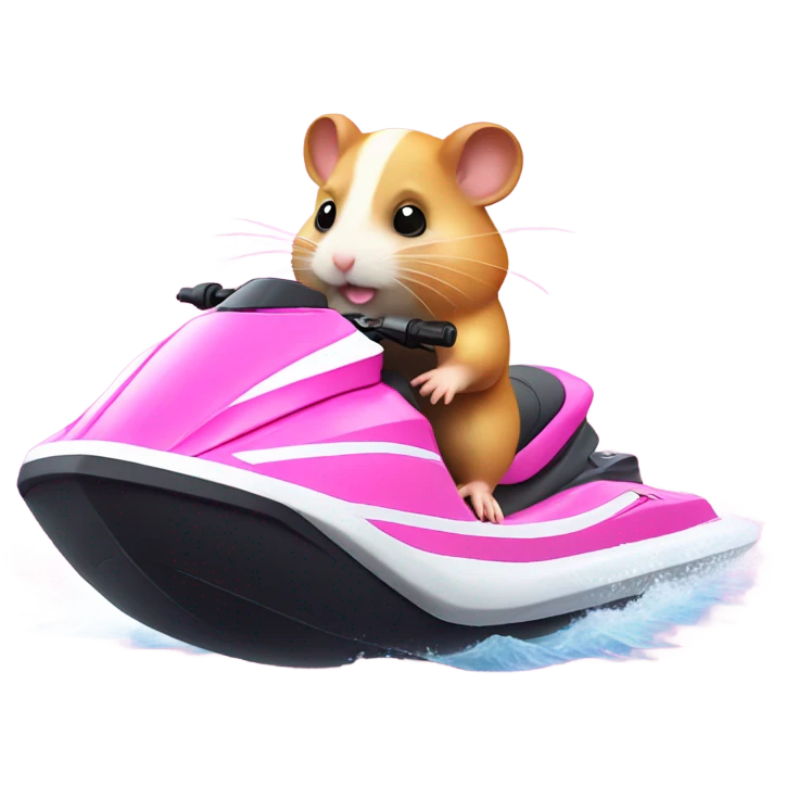 Hamster on pink JetSki  emoji