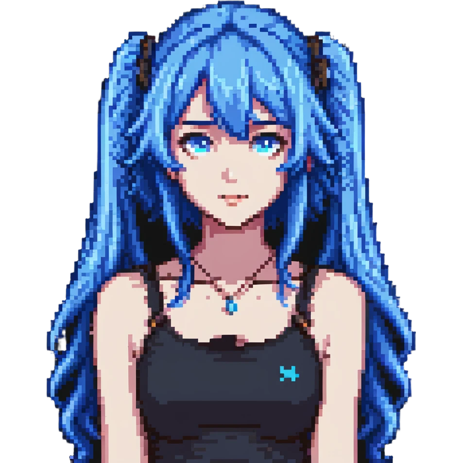 anime girl with blue hair emoji