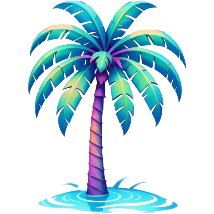 abstract art vapor wave palm tree emoji