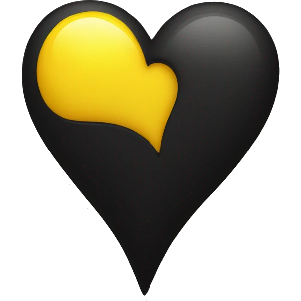 Half black and yellow heart emoji