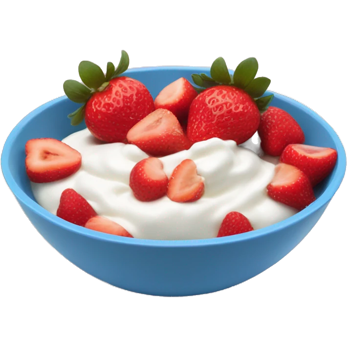 Yogurt bowl with sliced strawberries  emoji