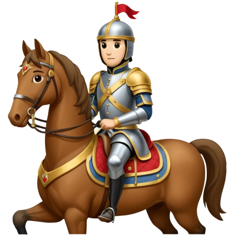 Emoticone Chevalier en armure sur cheval emoji