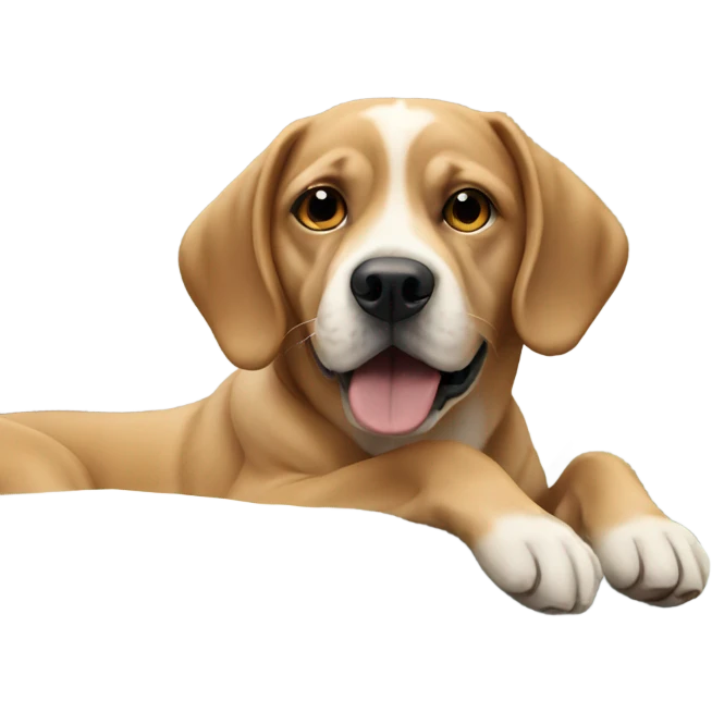 realistic dog relaxing indoors emoji