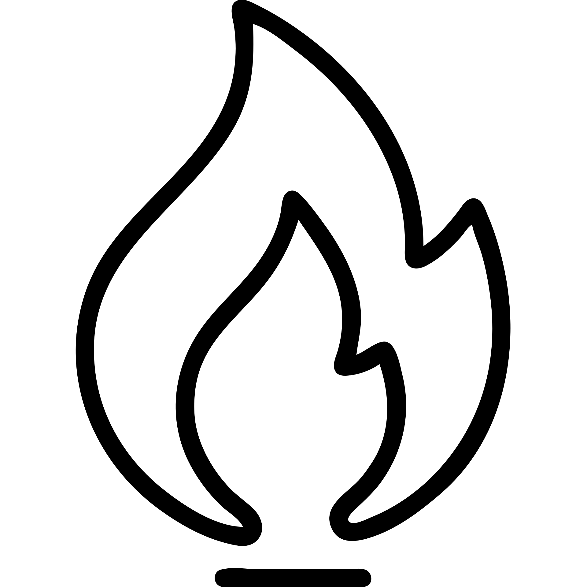 stylized flame, simple and bold outlined icon emoji