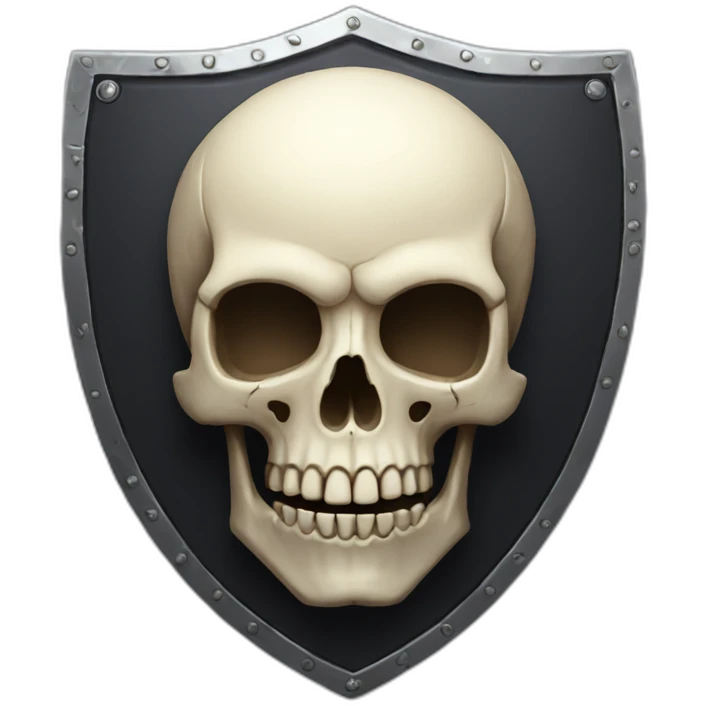 Skull on apink shield emoji