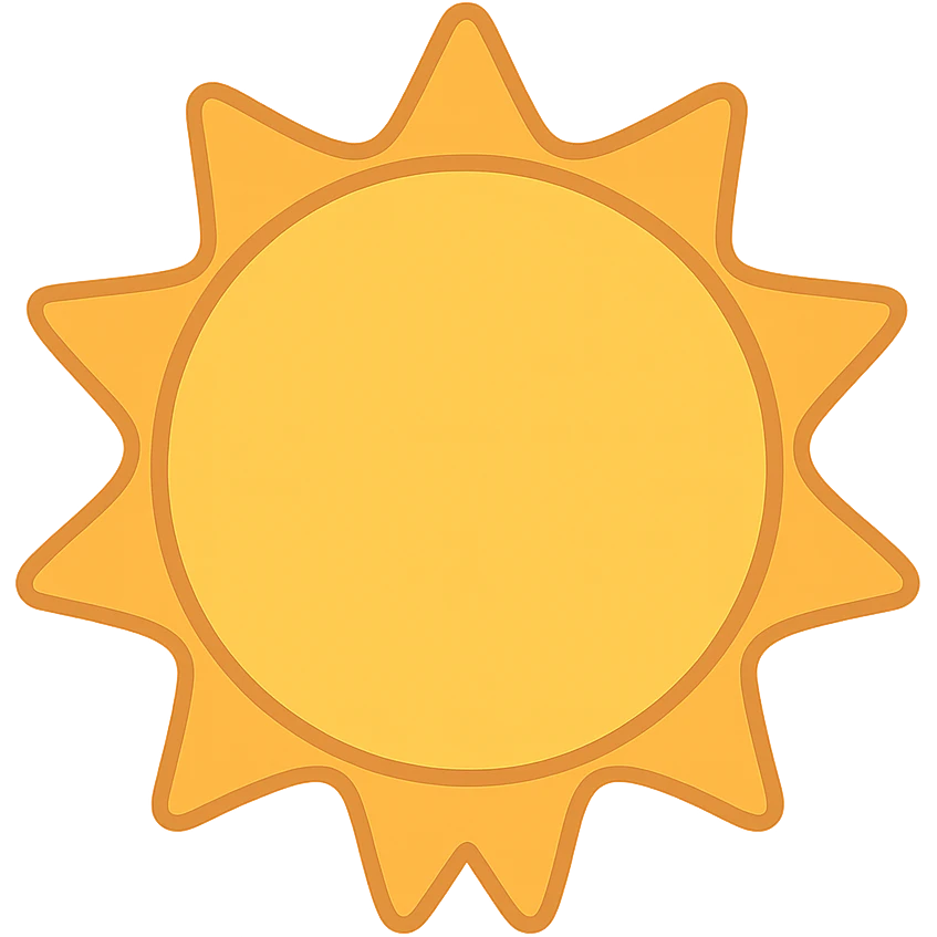 flat toon style sun emoji