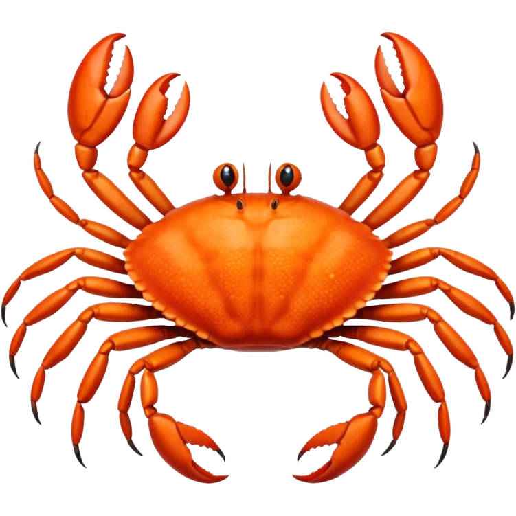 A live crab with eight legs and two pincers emoji