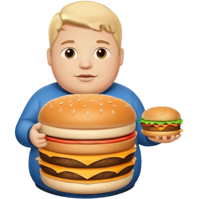 Fat Boy with burger tower emoji